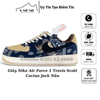 Giày af1 Travis Scott Cactus Jack Nâu