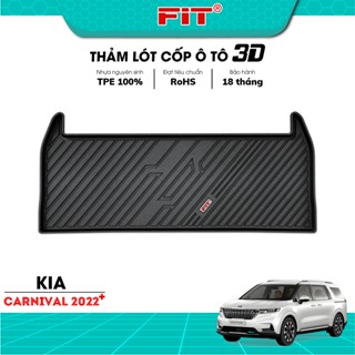 Thảm lót cốp ô tô Kia Carnival 2022-2024 3D nhựa TPE nguyên sinh Fitmat