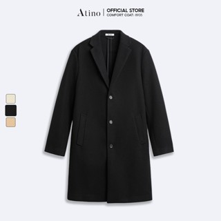 Áo Khoác Dạ Măng tô Nam ATINO Chất Liệu Dạ ép Cao Cấp Form Regular MT3.8935