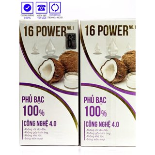 Nhuộm tóc phủ bạc, nâu socola, nâu hạt dẻ, nâu tây phủ bạc 16 Power 60ml tinh chất sữa dừa có oxy đi kèm
