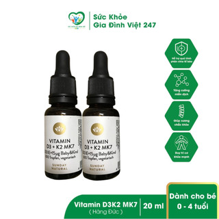 [ Hàng Chuẩn Đức ] Vitamin D3 K2 MK7 Sunday Natural 20ml