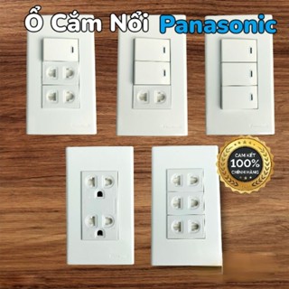 Mặt 3 thiết bị Công Tắc Ổ Cắm đơn âm tường 2 chấu 3 chấu Wide Panasonic chính hãng có kèm đế nổi cao giao hỏa tốc