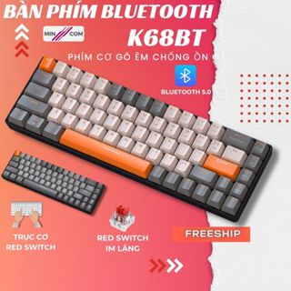 Bàn Phím Cơ Bluetooth Mini MinCom K68BT Gõ Êm ZiyouLang Kết Nối Không Dây Hotswap 3 Pin Tương Thích Laptop PC MAC