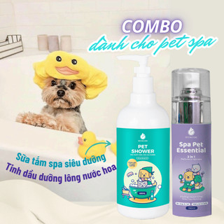 Combo cho Spa thú cưng: Gồm 1 sữa tắm làm phồng và dưỡng lông 500ml + 1 serum dưỡng lông nước hoa thú cưng 100ml