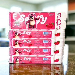 Giấy Vệ Sinh SOFY GẤU DÂU 12 Cuộn Giấy 4 Lớp Dài 40m, Giấy Vệ Sinh Không Lõi Dai Mềm Mịn Không Bụi Tan Nhanh Trong Nước