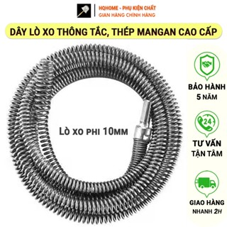 Dây Thông Tắc Cống, Thông Bồn Cầu Lò Xo Inox Siêu Bền Từ 3m - 20m Lắp Cùng Máy Khoan Đã Có Đầu Nối, Có Tay Quay Bán Lẻ.