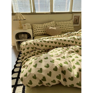 Bộ Chăn ga gối 4 món chất đũi cotton mềm mát