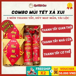 Combo, bộ mùi tết, xông, tắm tất niên, nước mùi già lau bàn thờ, trà đỏ Quê Một Cục (handmade)