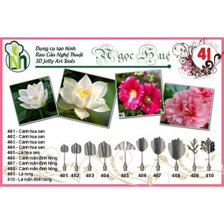 Dụng cụ làm thạch rau câu 3D inox 304 Ngọc Huệ hoa sen, mãn đình hồng