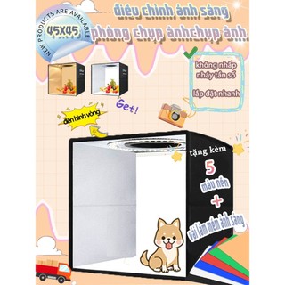  box chụp sản phẩm 45x45x45 Hộp chụp hình ảnh sản phẩm Dễ dàng xếp mở,mang theo mọi lúc mọi nơi 5 màu nền tặng kèm 