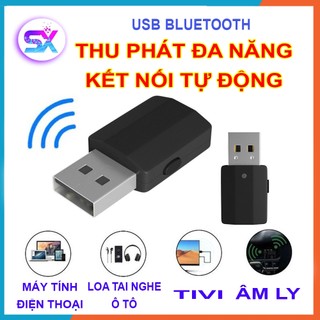 Usb bluetooth đa năng thu phát tự động kết nối máy tính điện thoại loa màn ô tô biến loa thường thành loa bluetooth