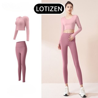 Bộ tập gym, yoga đồ tập thể thao nữ áo croptop dài tay bó sát co giãn 4 chiều Mã BS6