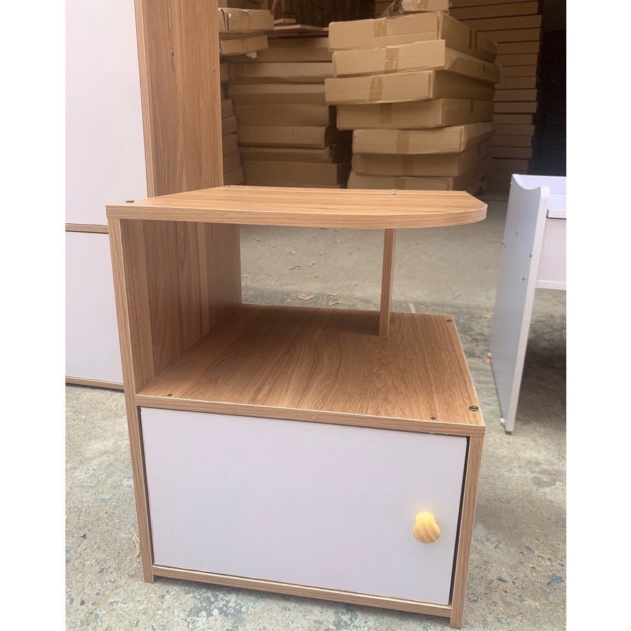Kệ Tab Đầu Giường 2 Tầng, Gỗ MDF Nhập Khẩu thiết kế thông minh, dễ dàng di chuyển kích thước 40x30x3