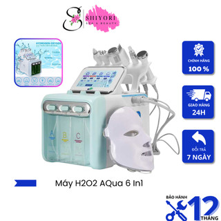 Máy chăm sóc da 6in1, máy h2o2 aqua 6 in1 chăm sóc da đa năng chính hãng