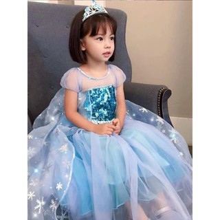 [HÀNG LOẠI 1] Váy Elsa dài 11-34kg Đầm công chúa hóa trang cho bé gái