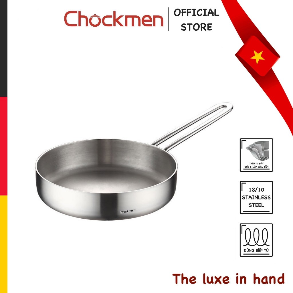Chảo Inox KINSGEM by CHOCKMEN Inox 18/10 16-20CM Chảo Xào Chảo Rán Chảo Chiên Bếp Từ CHẢO DÂY