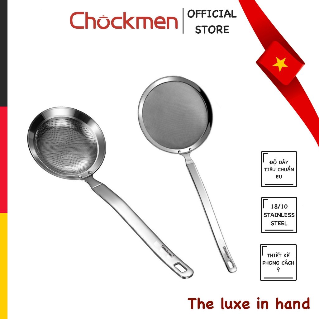 Vớt Inox Muôi Vớt Bọt Kinsgem by CHOCKMEN Inox 304 Rây Lưới Muỗng Vớt Váng Mỡ Dụng Cụ Lọc Cặn