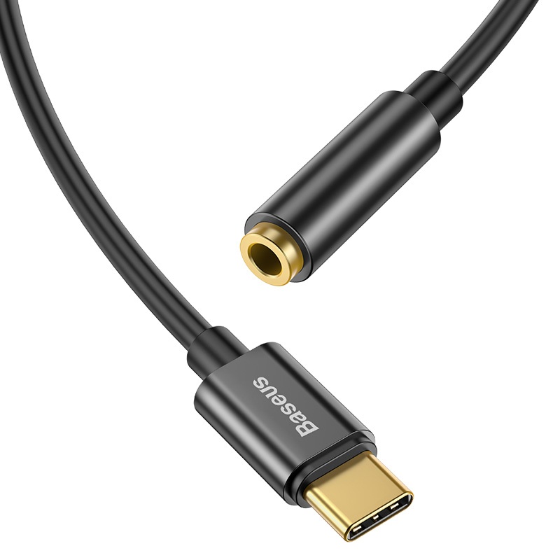 Cáp chuyển đổi Baseus L54 Type C sang audio DAC AUX 3.5mm - Màu đen - Chính hãng | BigBuy360 - bigbuy360.vn