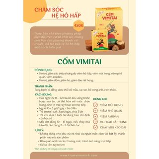 Cốm Vimitai hỗ trợ giảm ho, hỗ trợ hệ hô hấp