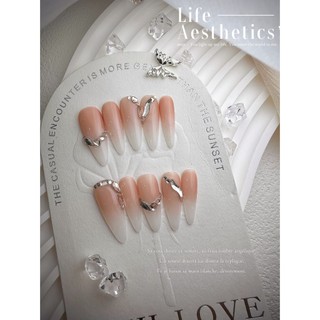 Mẫu nail ombre thạch gắn đá chảy, Nail box thiết kế, Nail Hàn