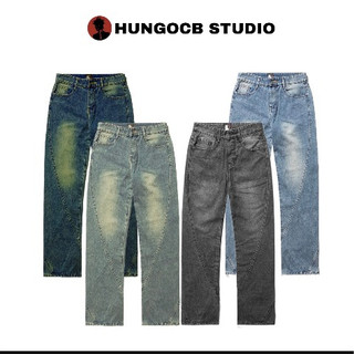 Zipper jeans washed pants ss23 - quần jeans khóa xéo - hungocb studio