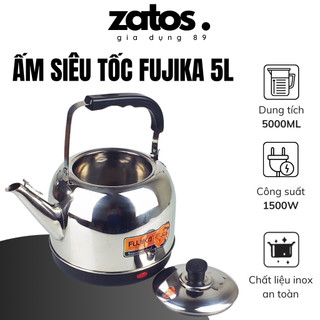 Ấm siêu tốc FUJIKA FJ-SD50 dung tích 5L công suất cao đun nhanh, tự ngắt khi sôi - Siêu điện đun nước chất liệu Inox