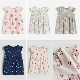 Váy cánh tiên hồng xanh nơ ghi gấu cherry hM H&M_hàng chính hãng authentic