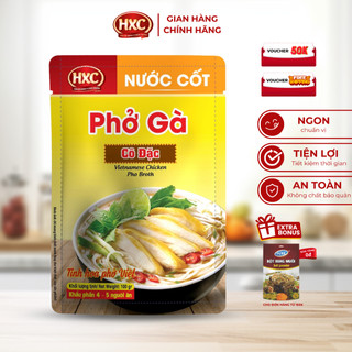 Nước cốt phở gà HXC gói 100gr, cô đặc theo công thức đặc biệt kết hợp cùng 11 gia vị thảo mộc, chuẩn vị nhà hàng
