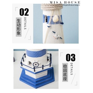 Ngọn hải đăng 23cm gỗ cđb