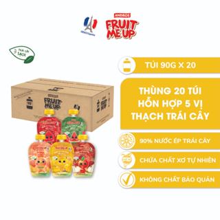Thùng 20 Túi Thạch Trái Cây - 90% Nước Ép Trái Cây Thật - ANDROS FRUIT ME UP - 90g x 20