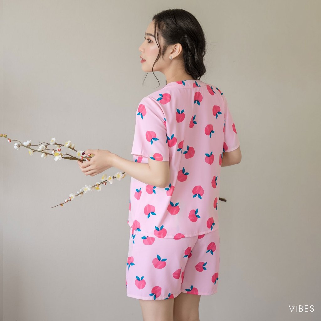 VIBES Đồ bộ Pijama ngắn Peach Py Set