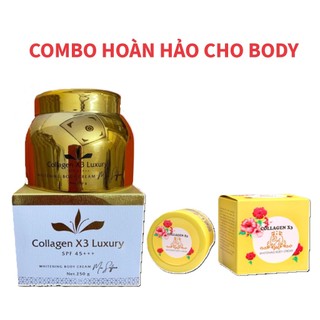 Kem Body Luxury X3 Mẫu Mới + Kích Trắng Collagen X3 Hàng Chính Hãng Đông Anh