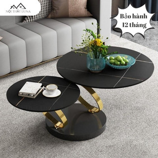 Bàn sofa, bàn trà xoay phòng khách, bàn decor hiện đại, cao cấp, hàng nhập khẩu - luna decor