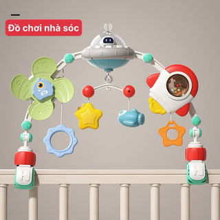 Đồ chơi treo nôi, treo cũ cho bé có phát nhạc và xoay tự động cho trẻ sơ sinh