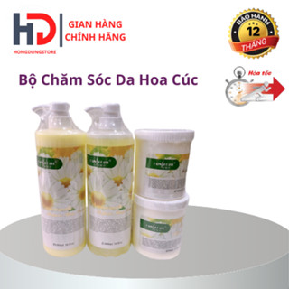  Bộ Chăm Sóc Da Hoa Cúc | Bộ Hoa Cúc 4 Món | Tẩy Da Chết Nước Hoa Hồng Kem Massage Tẩy Da Chết Trong Spa 