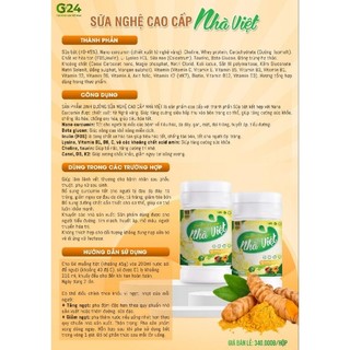 Sữa Nghệ Nhà Việt cao cấp