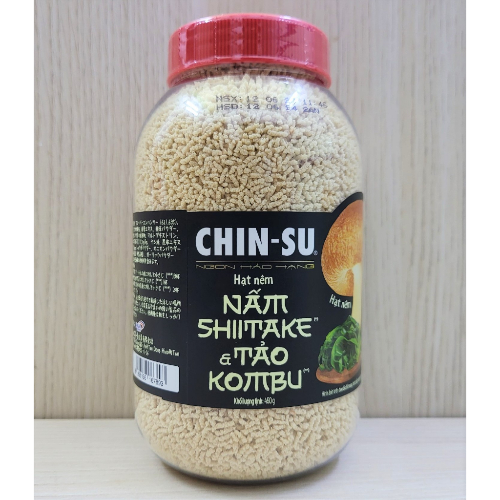 (CHIN-SU hủ 450g) HẠT NÊM NẤM SHIITAKE VÀ TẢO KOMBU CHINSU MASAN Premium Mushroom & Seaweed Seasonin