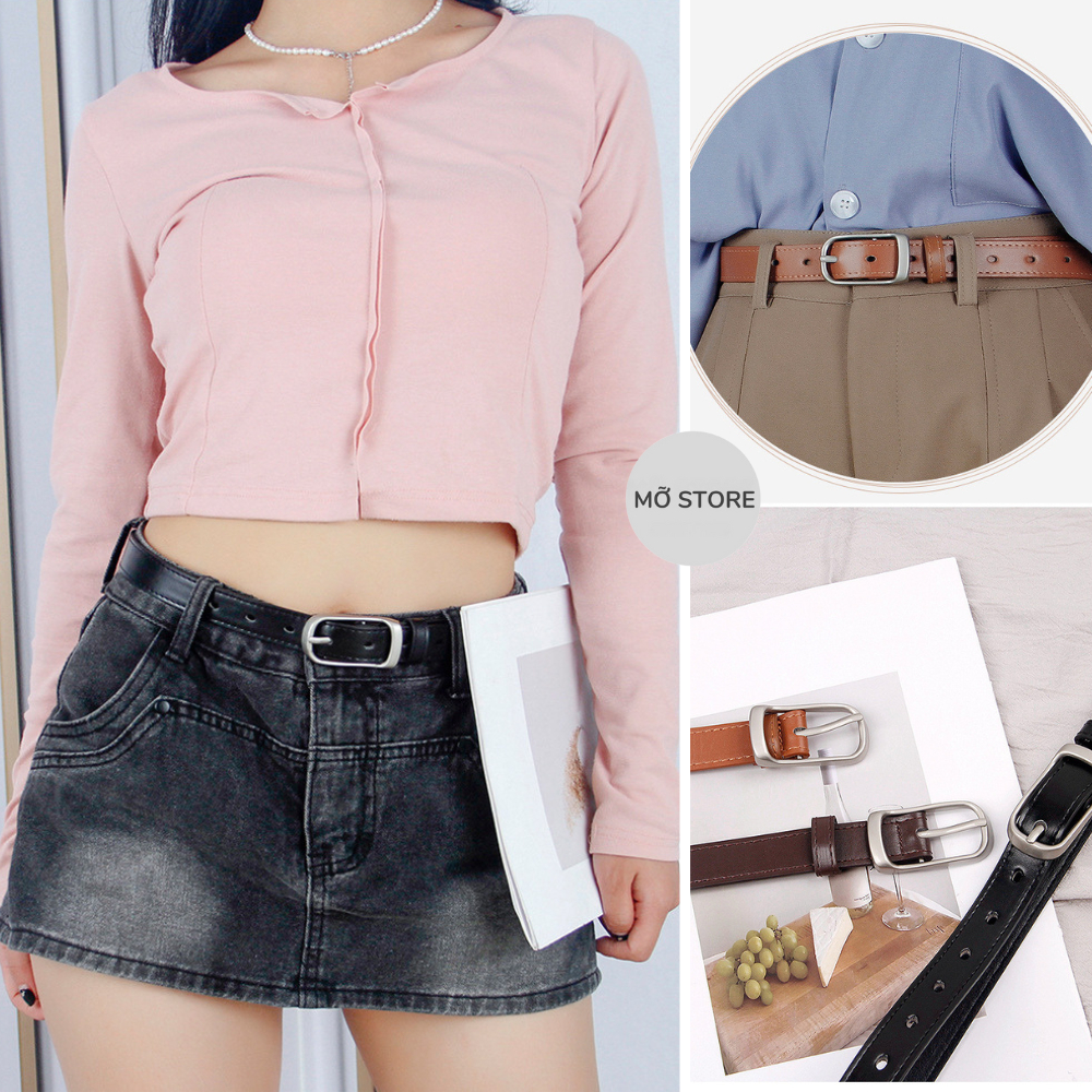 Dây thắt lưng nữ bản nhỏ, đai váy cài đơn giản dễ phối