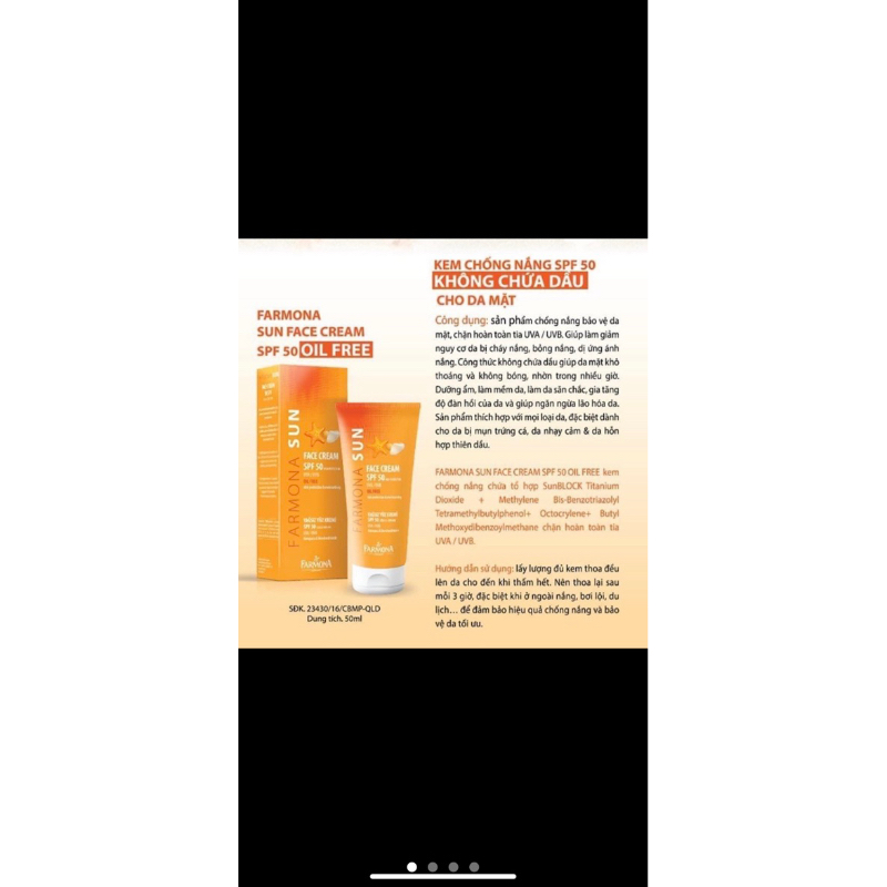 Kem chống nắng Farmona chính hãng