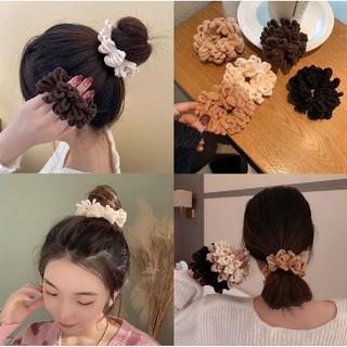 Dây cột tóc nữ co giãn bằng lông nhung kiểu xoăn tua rua