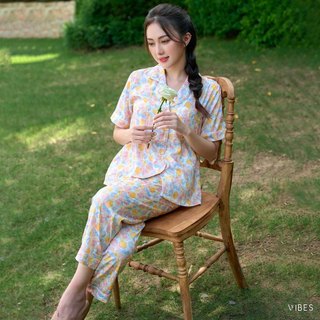 Vibes đồ bộ pijama dài lụa gấm cao cấp hexa long py set