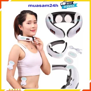 Máy massage cổ vai gáy Freeship Máy mát xa xung điện trị liệu giúp giảm đau cổ vai gáy