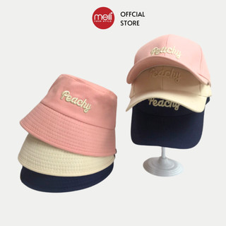 Mũ lưỡi trai mũ cụp thêu chữ Peachy đội đôi nam nữ phong cách Hàn Quốc