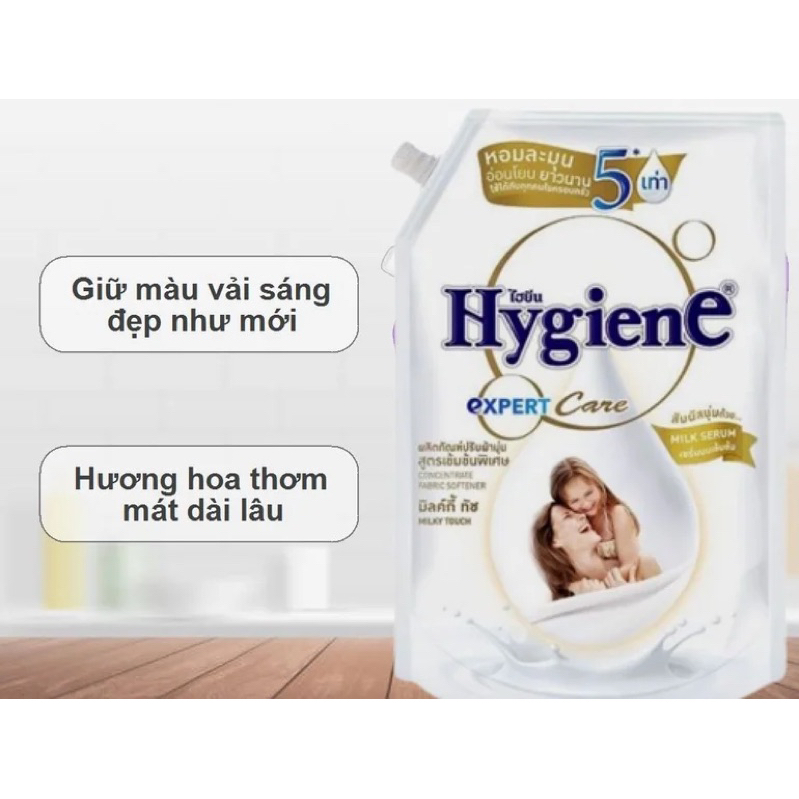 Nước xả vải Hygiene Expert Care trắng Milky Touch túi 1.3 lít