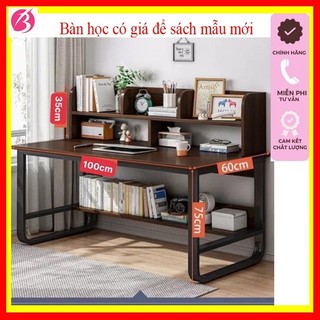 Bàn học kèm kệ sách và giá sách kích thước 1m05x100x60, bàn làm việc thiết kế phong cách Bắc Âu