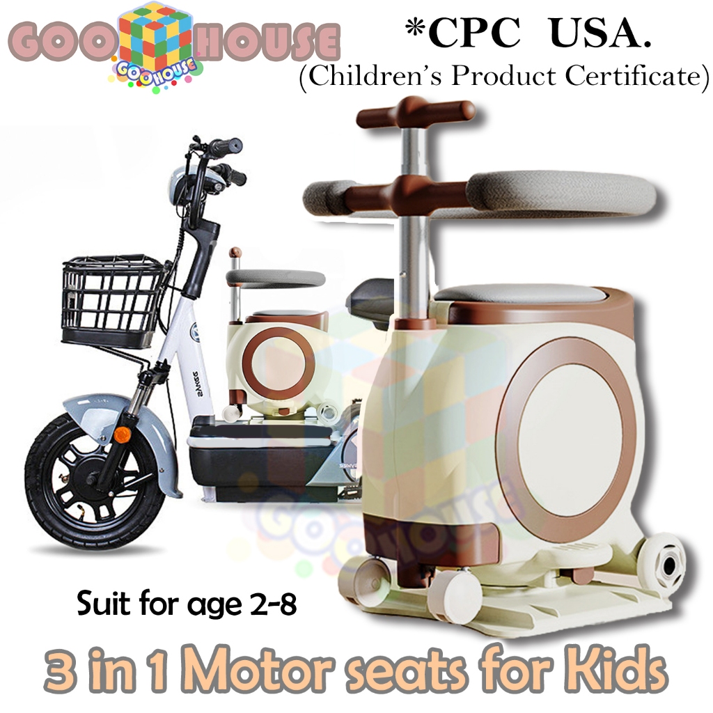 3 in 1 Ghế ngồi ô tô cho trẻ em & Hộp đựng đồ & Xe trượt scooter cho trẻ em Ghế ngồi xe máy Ghế an toàn cho bé