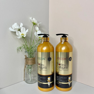 Cặp Dầu Gội Xả Biotin Collagen Jescoal Phục Hồi Hư Tổn, Hương Thơm Nước Hoa Cao Cấp 1000ml x2
