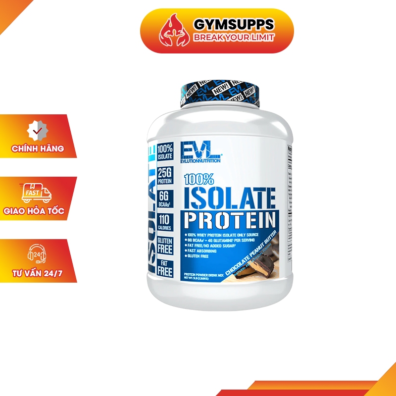 Sữa Tăng Cơ Bắp Whey Protein EVL 100% ISOLATE WHEY 5Lbs (2.3kg)