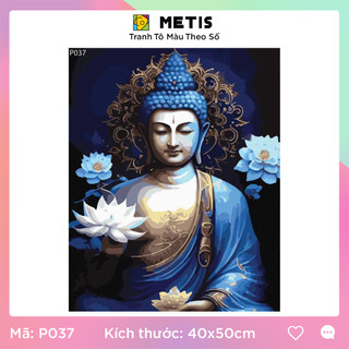 Tranh tô màu số hoá phật giáo METIS căng khung sẵn đầy đủ phụ kiện P037