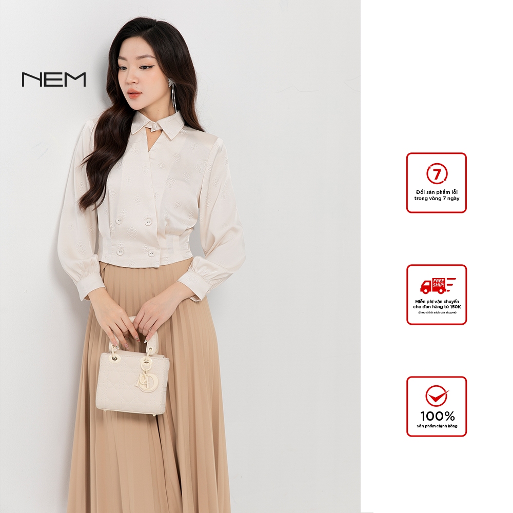Áo sơ mi cut out thiết kế Nem Fashion 15622 giá tốt